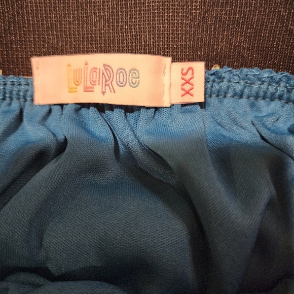 Lularoe Lola skirt XXS Cheetah pattern lime green cobalt blue black  NWT - Picture 4 of 4